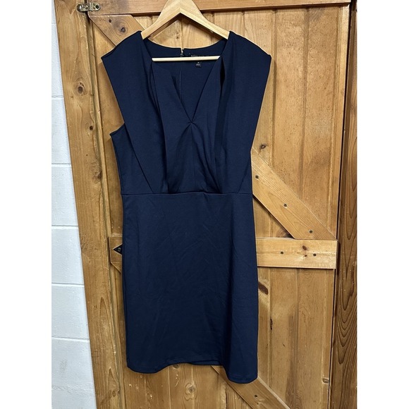 Banana Republic Navy Blue Sleeveless Midi Dress | Women's M Tall - Picture 1 of 9